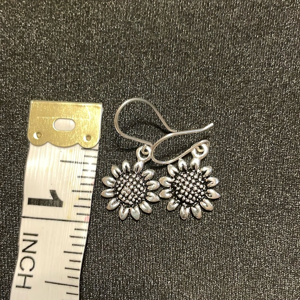 Sterling Silver 925 sunflower  Earrings